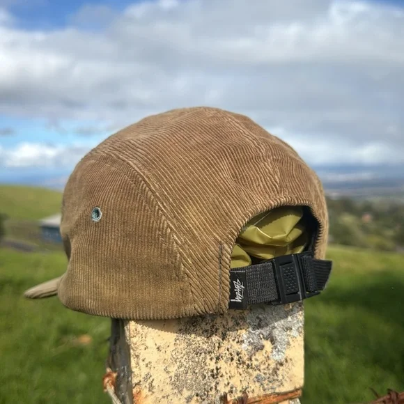 Vintage Stussy Y2K Tan Skate Corduroy 5 Panel Cap one Size - Picture 6 of 12
